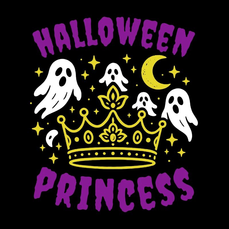 Halloween Princess with Ghosts and Crown