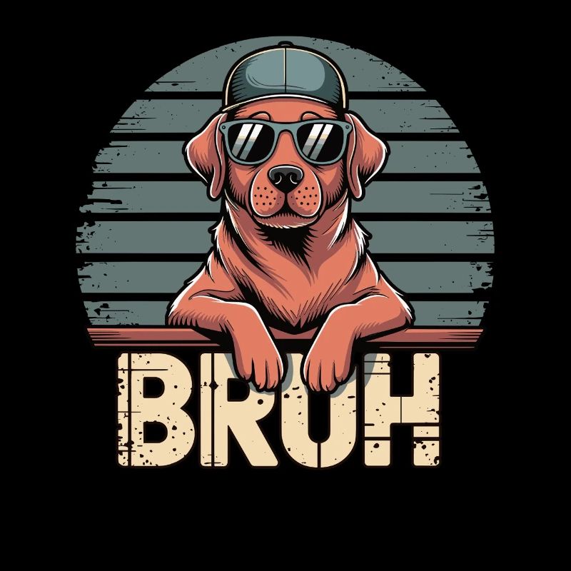 Casual Labrador with sunglasses and cap