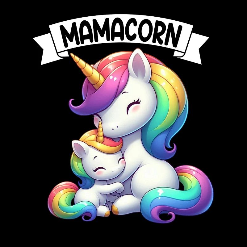 Mama Einhorn Mamacorn Mutter Tochter Dadacorn
