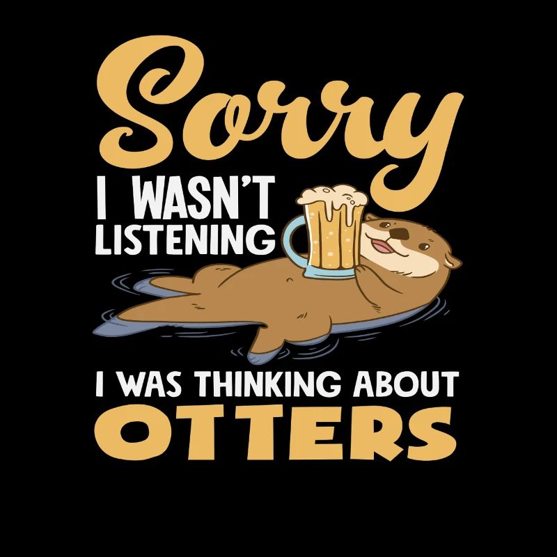 Sea Otter Cartoon Think About Otter