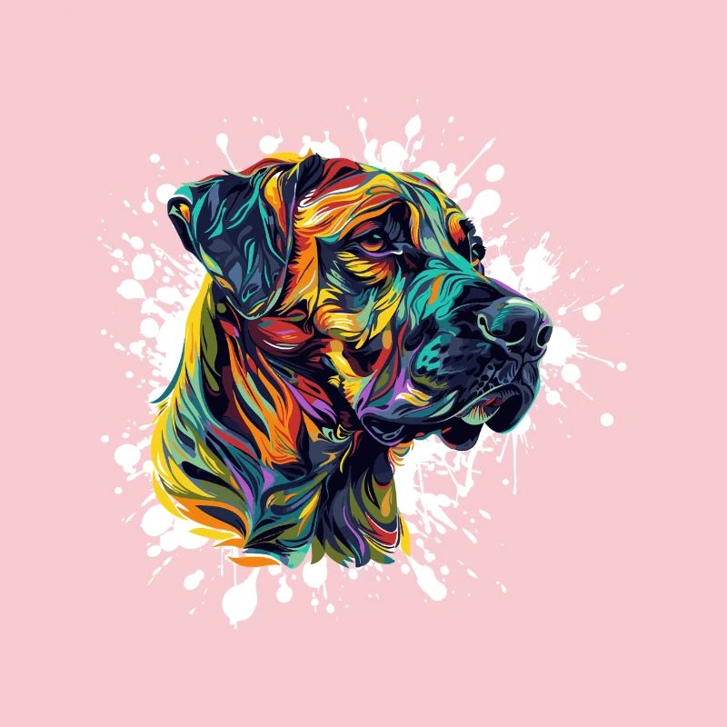 Explosion de couleur Portrait de chien