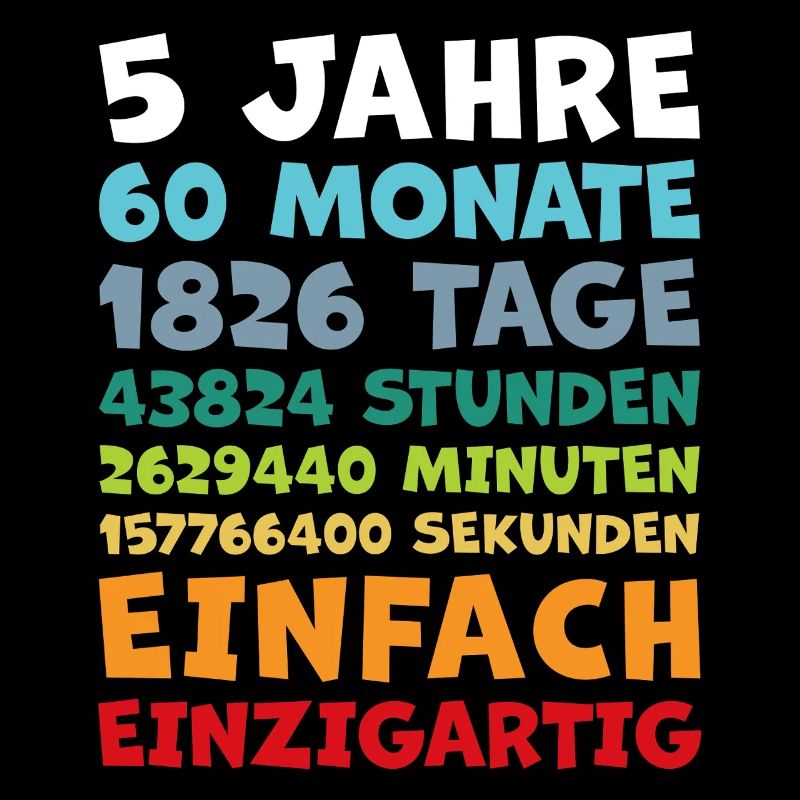 5 Geburtstag 5 Jahre 60 Monate Jungen Mädchen 