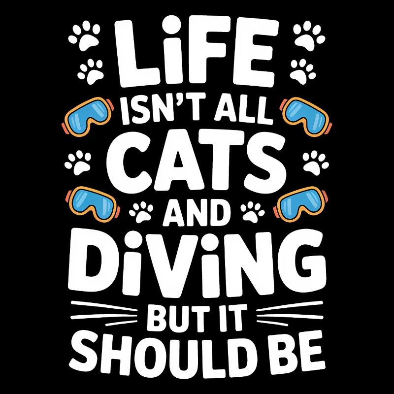 Tauchen Spruch Katzen Lustiges Tauchen Geschenk