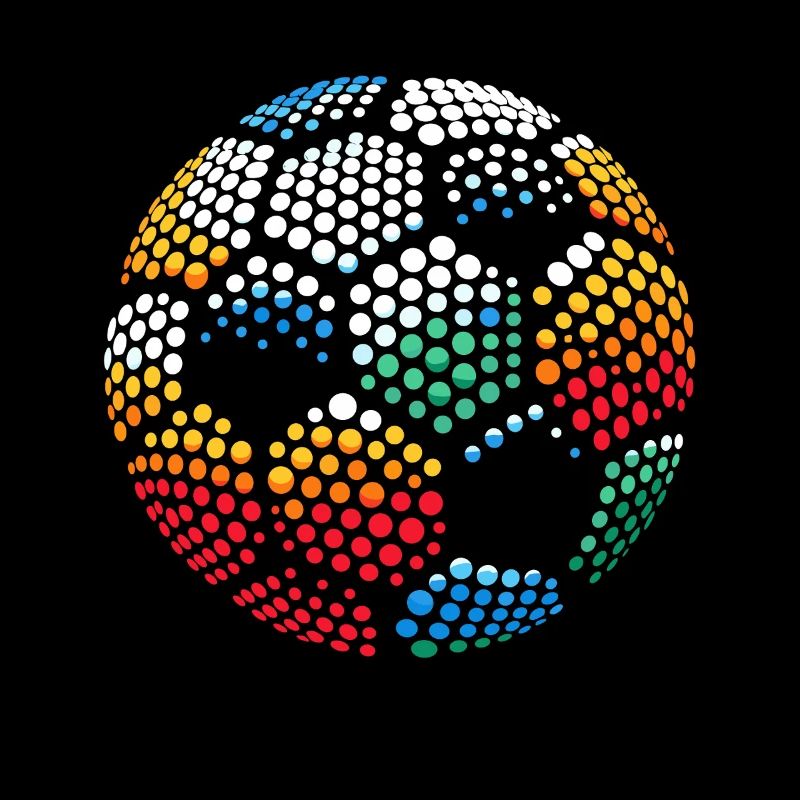 Spotty Colorful Dot Mosaic Globe