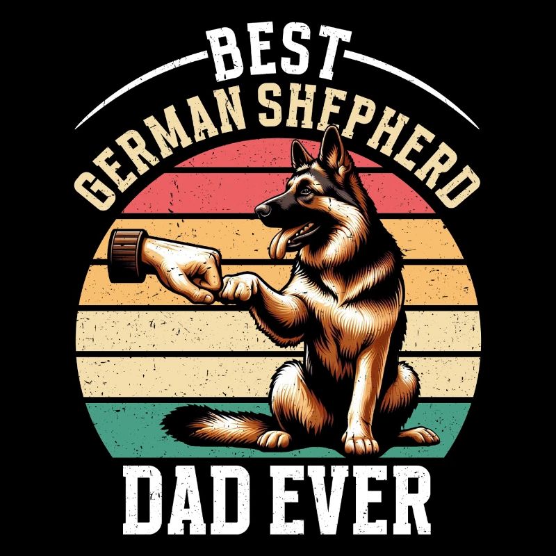 Deutscher Schäferhund Papa Vatertag Vater
