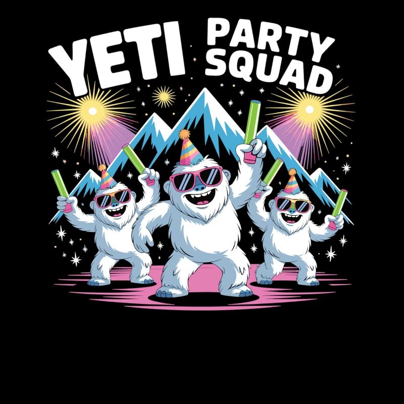 Yeti Party Squad – Lustiges Winter Partyshirt