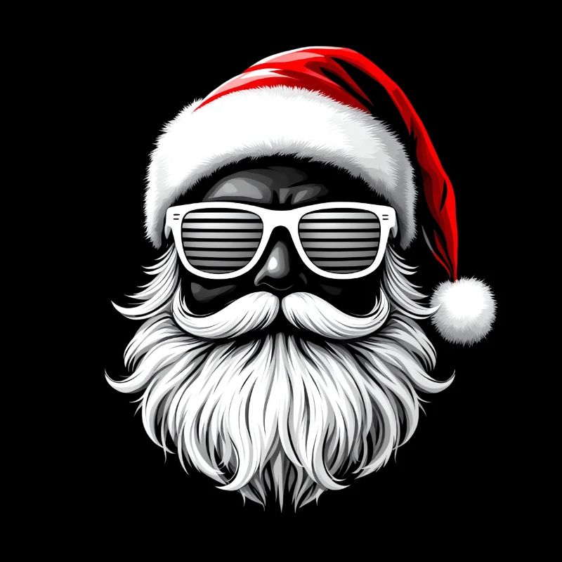 Père Noël avec des lunettes de soleil cool et élégant