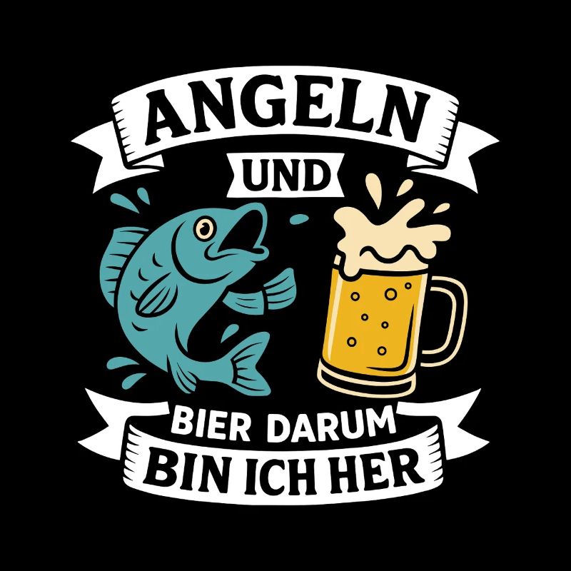 Bald Papa ANGELN UND BIER DARUM BIN ICH HER Lustig