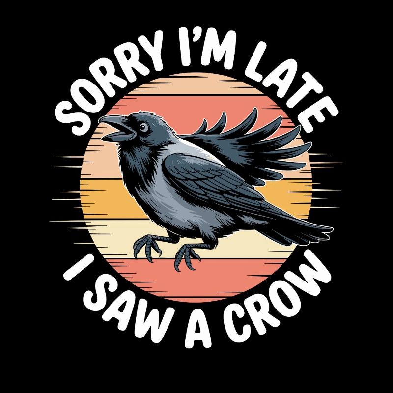Corbeau au coucher du soleil disant