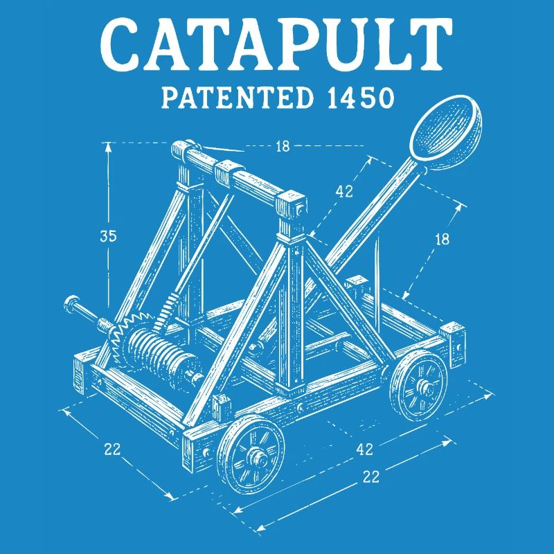 Conception de plan mécanique de catapulte
