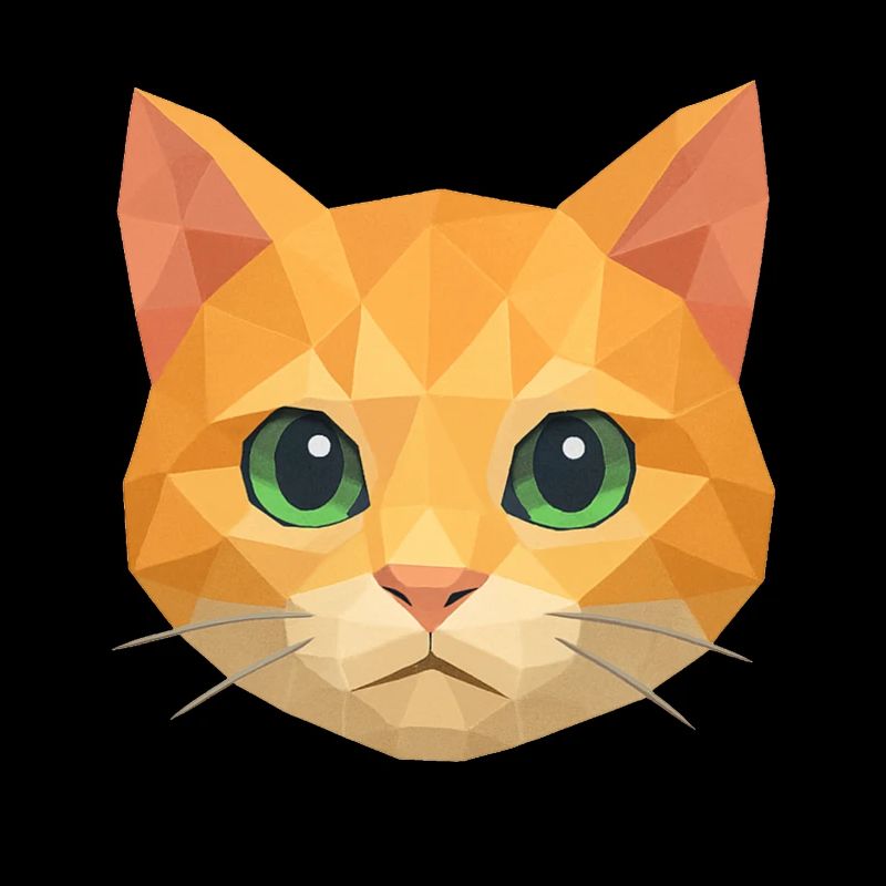 Polygon Cat – Geometric Cat Design