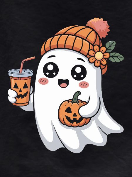 Ghost Halloween Pumpkin Latte Fun