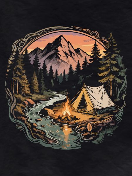 Bergwald Camping am Feuer