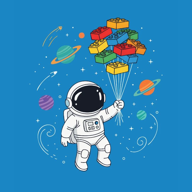 Blocs de construction d’astronautes Construction de briques spatiales