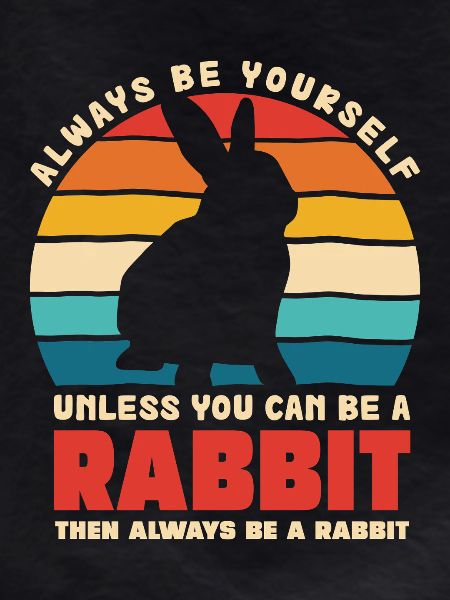 Retro Bunnies Saying Be Yourself