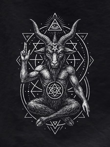 Baphomet Satanismus Dämon mit Ziegenkopf
