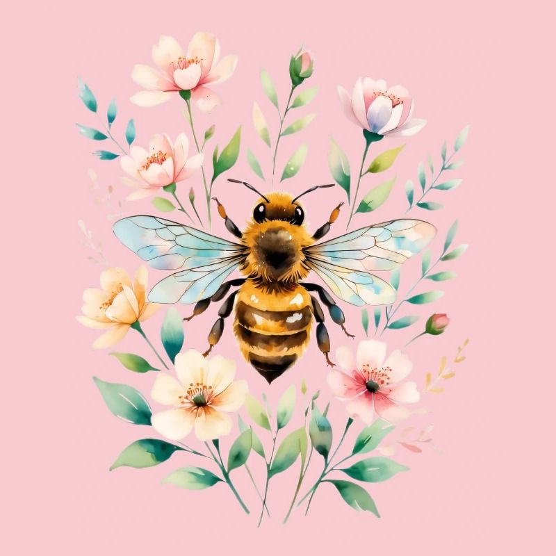 Bee in a flower frame