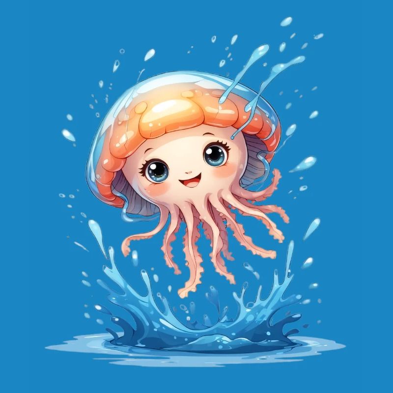 Mignon ami méduse dans le vortex d’eau