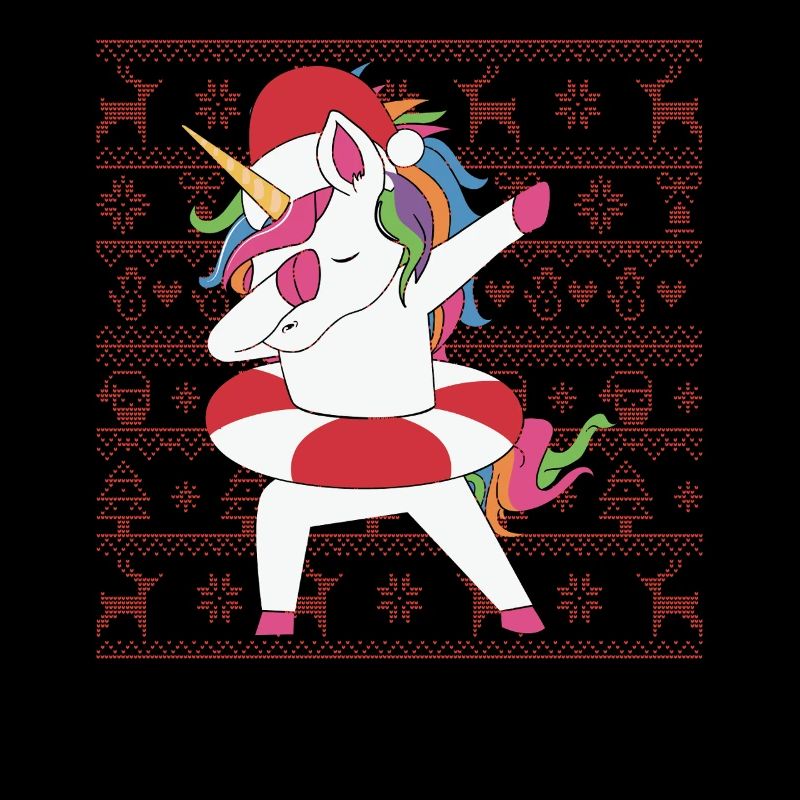 Humor Einhorn-Weihnachtspullover Hässlicher Dabbin Lustiges Geschenk