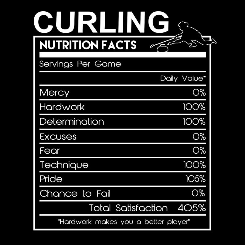 Curling Nutrition Facts Funny Curling Player Desig