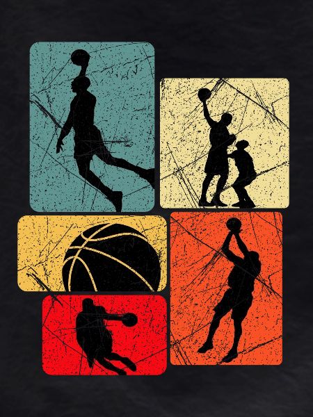 Basketball Silhouette Grid