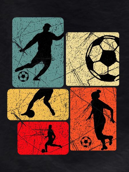 Retro Silhouette Football Pattern