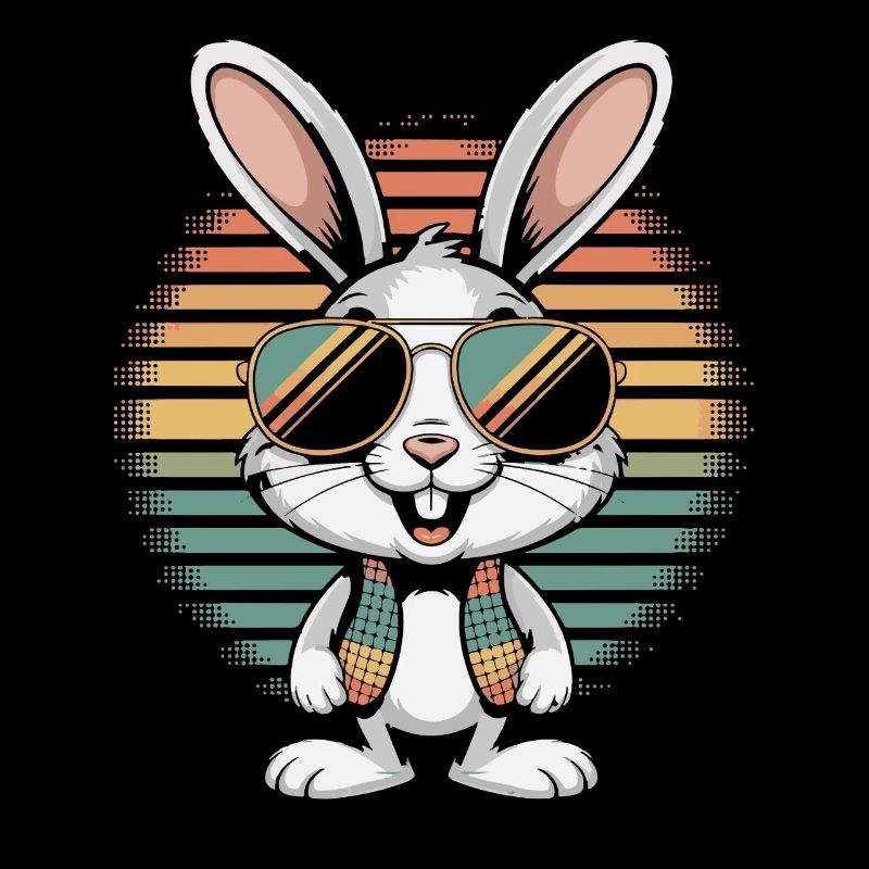 Regenbogen Bunny mit Sonnenbrille