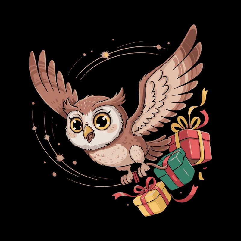 Eulenflug mit Geschenken