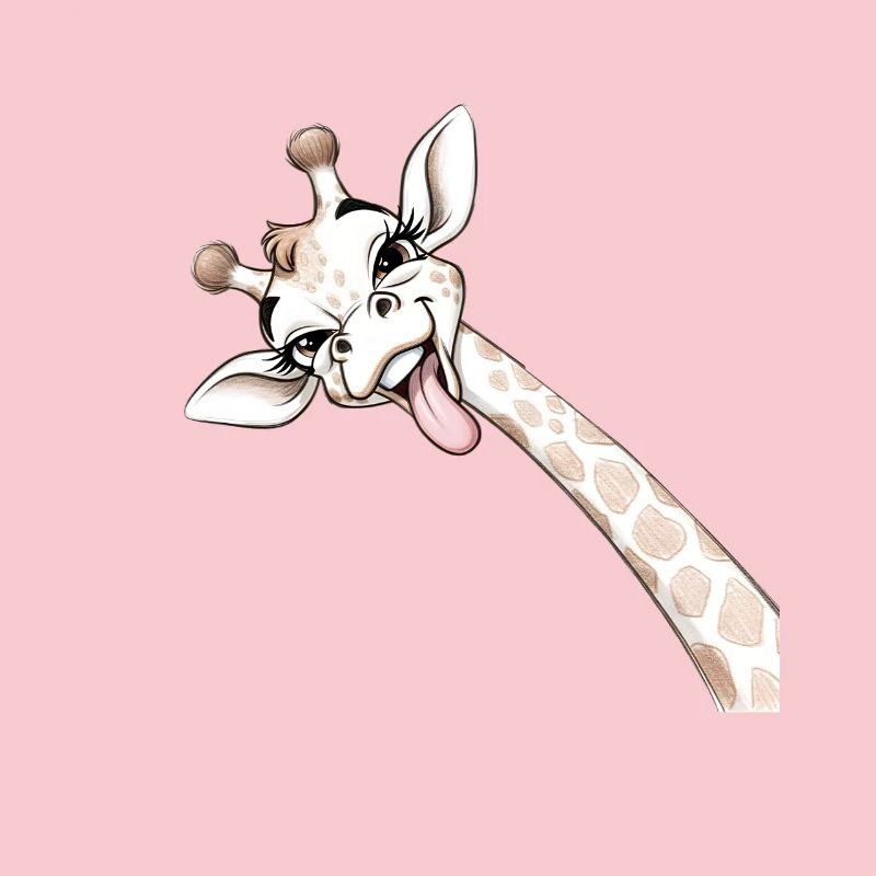 Girafe Joyeuse Langue Déployée
