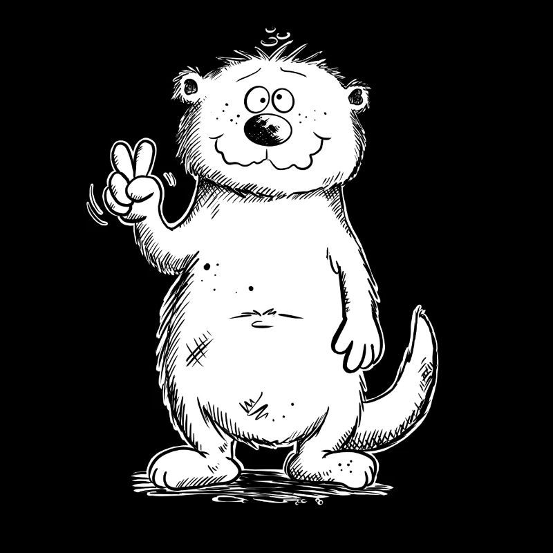 Kleiner Otter in Peace Pose Tiermotiv