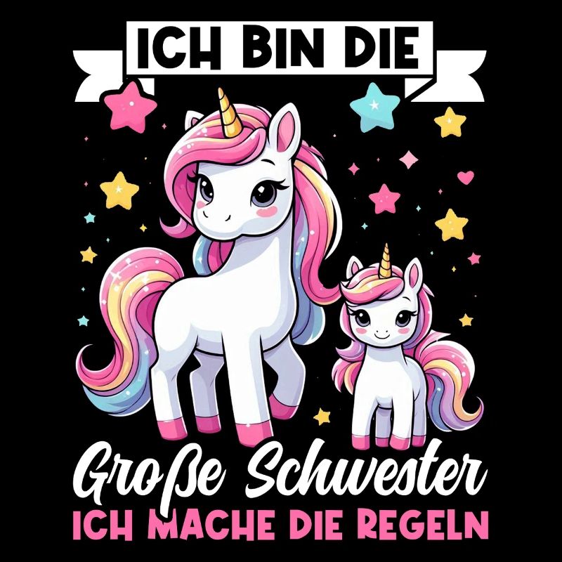 Große Schwester Einhornliebhaber Ältere Baby