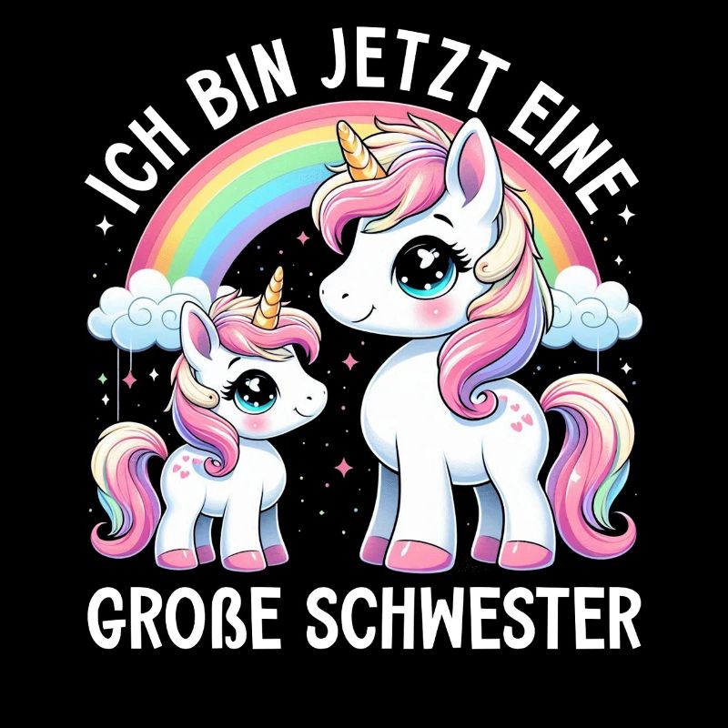 Große Schwester Einhornliebhaber Ältere Baby