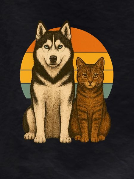 Husky et chat