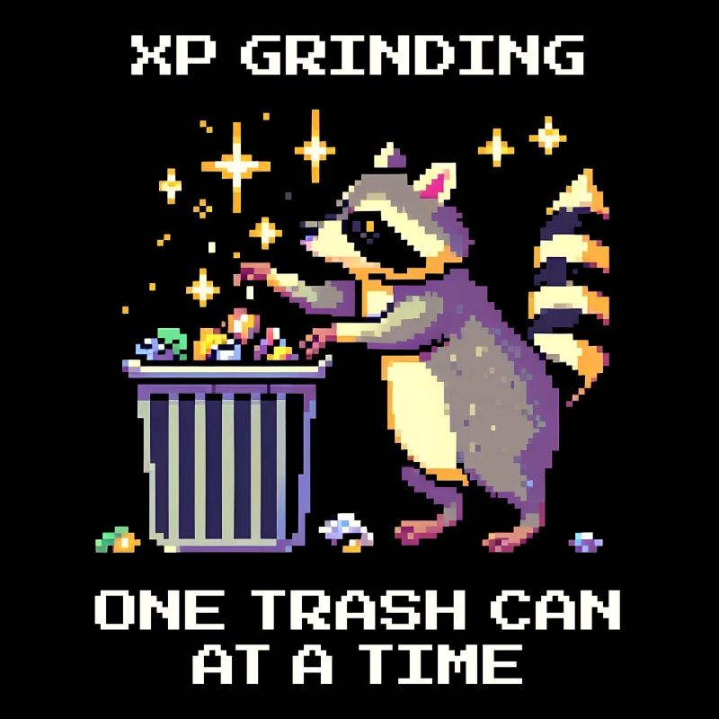 XP Grind in the Trash | Raccoon at night
