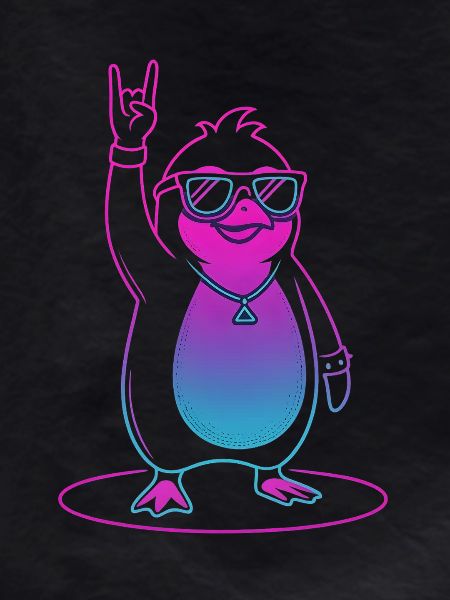 Cool Rock Penguin with Sunglasses