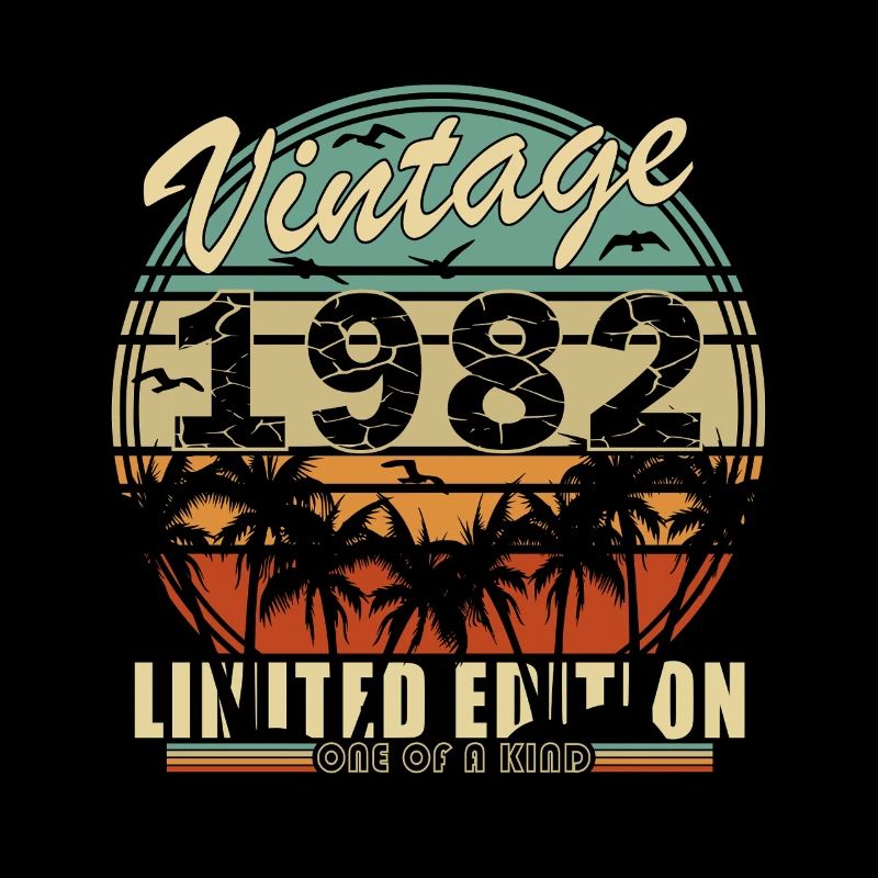 Vintage 1982 Limitierte Edition Palmen Sunset