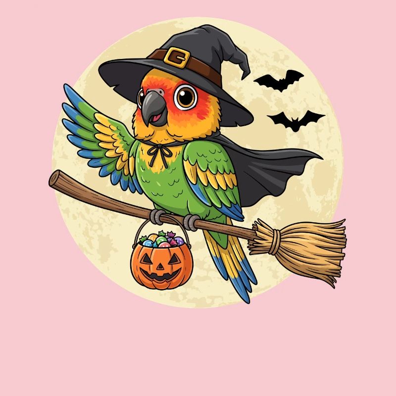 Cute Parrot Witch Halloween