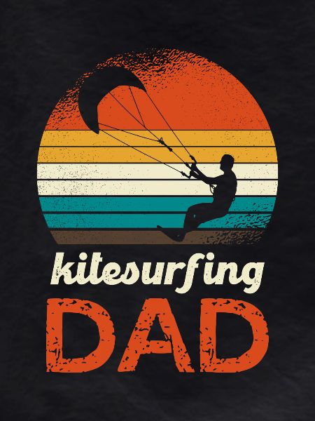 Kitesurfing Dad Retro Logo