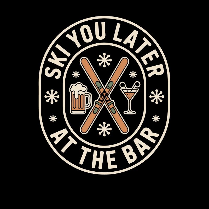 Skier plus tard au bar après ski bar