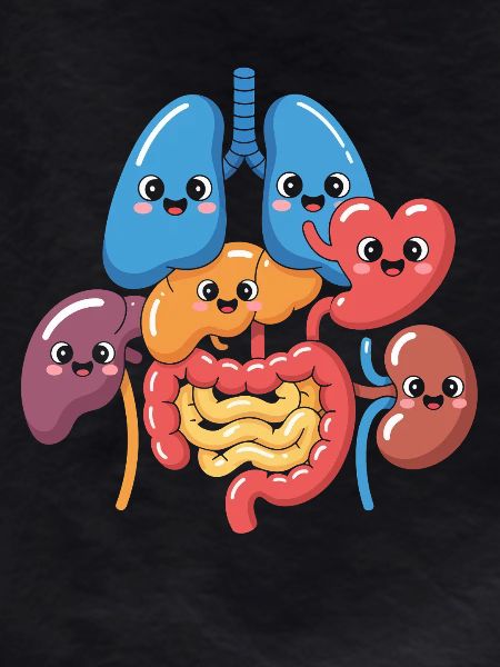 Funny Digestive Organs Cartoon