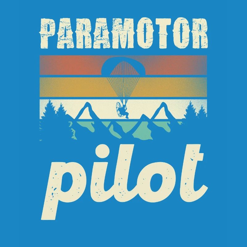 Paramotor Pilot Retro Sunset