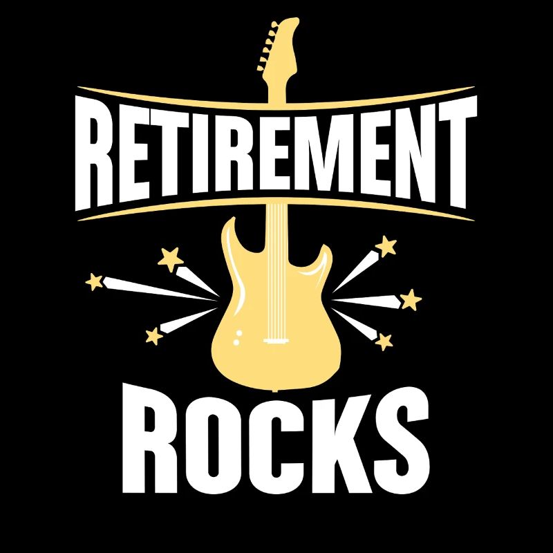 Retirement Rocks Guitar Lover Art Tee
