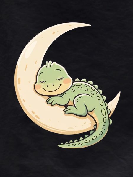 Moon Cuddle Dragon Sleep Dream