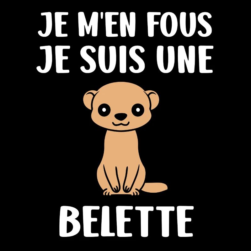 Belette mignonne sur fond noir