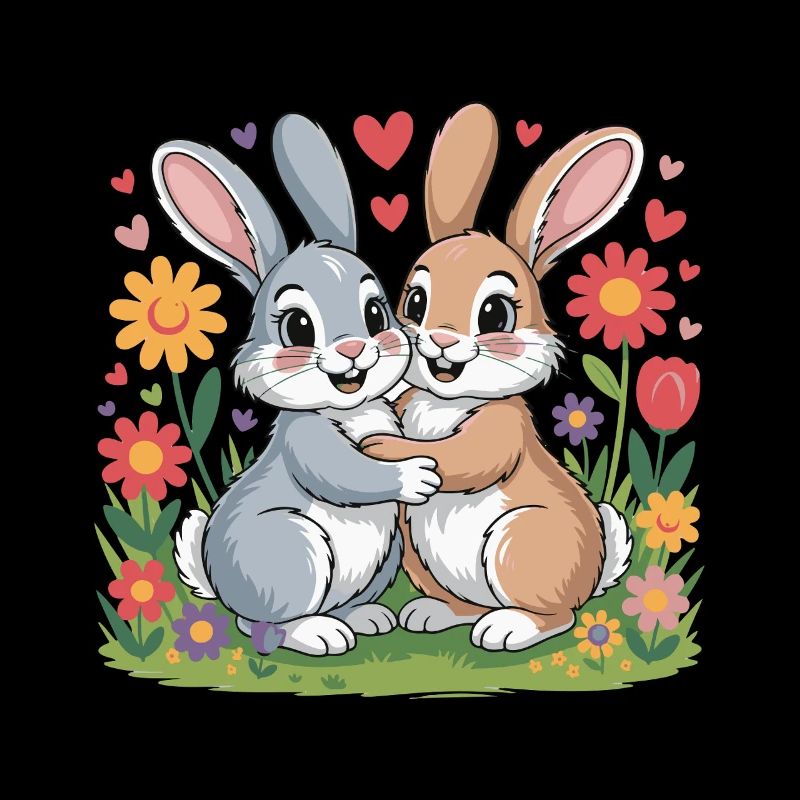 Hase Comic Paar Liebe