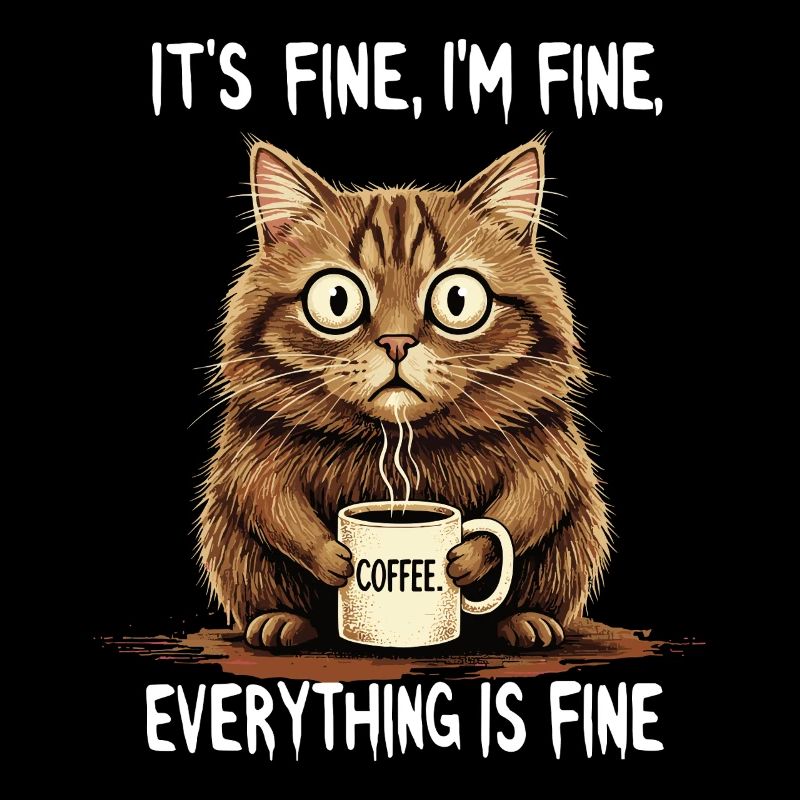 Its Fine Im Fine Kaffee Katze Humor