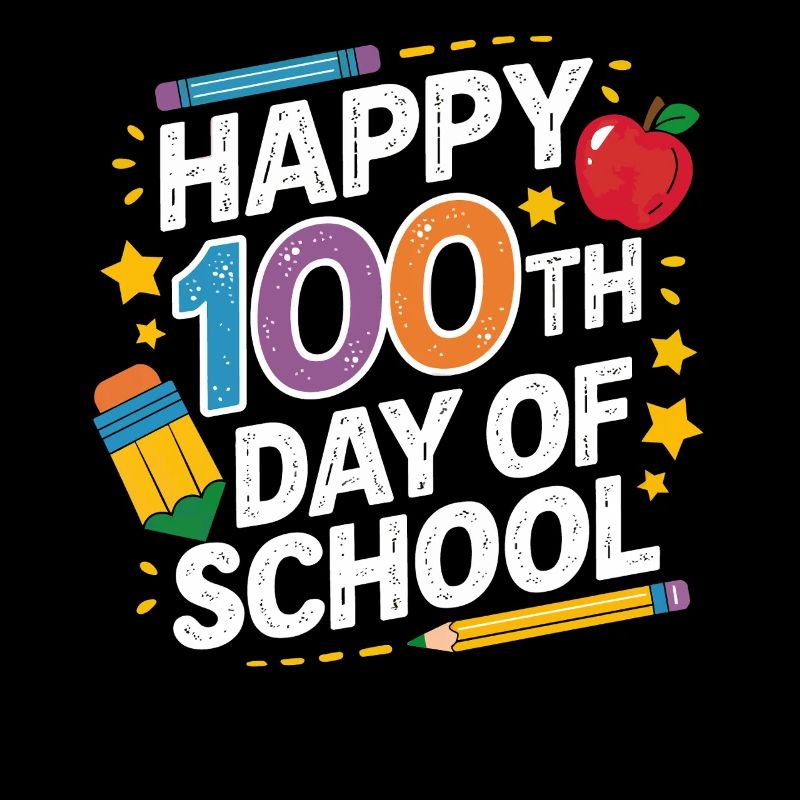 100th Day of School Neon Design