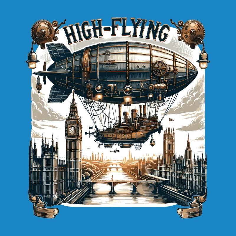 Dirigeable volant au-dessus de Londres