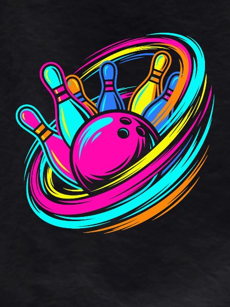 Bowling Ball and Pins Strike