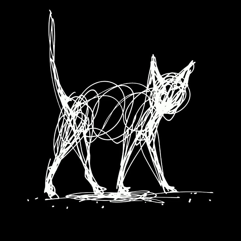 Minimalistisch, Gezeichnete Katze, Minimalismus